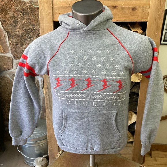 vintage Colorado ski skiing sweatshirt hooded hoodie CO Jerzees